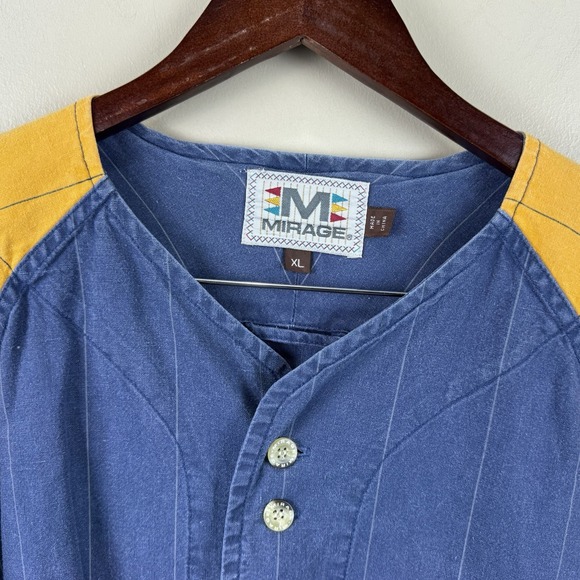 Vintage 1990s Michigan Wolverines Mirage Pin Stripe Baseball Jersey Mens XL - Picture 11 of 11